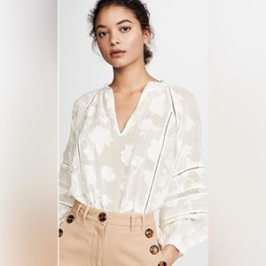 NWOT Joie Chaylse Textured Floral Blouse